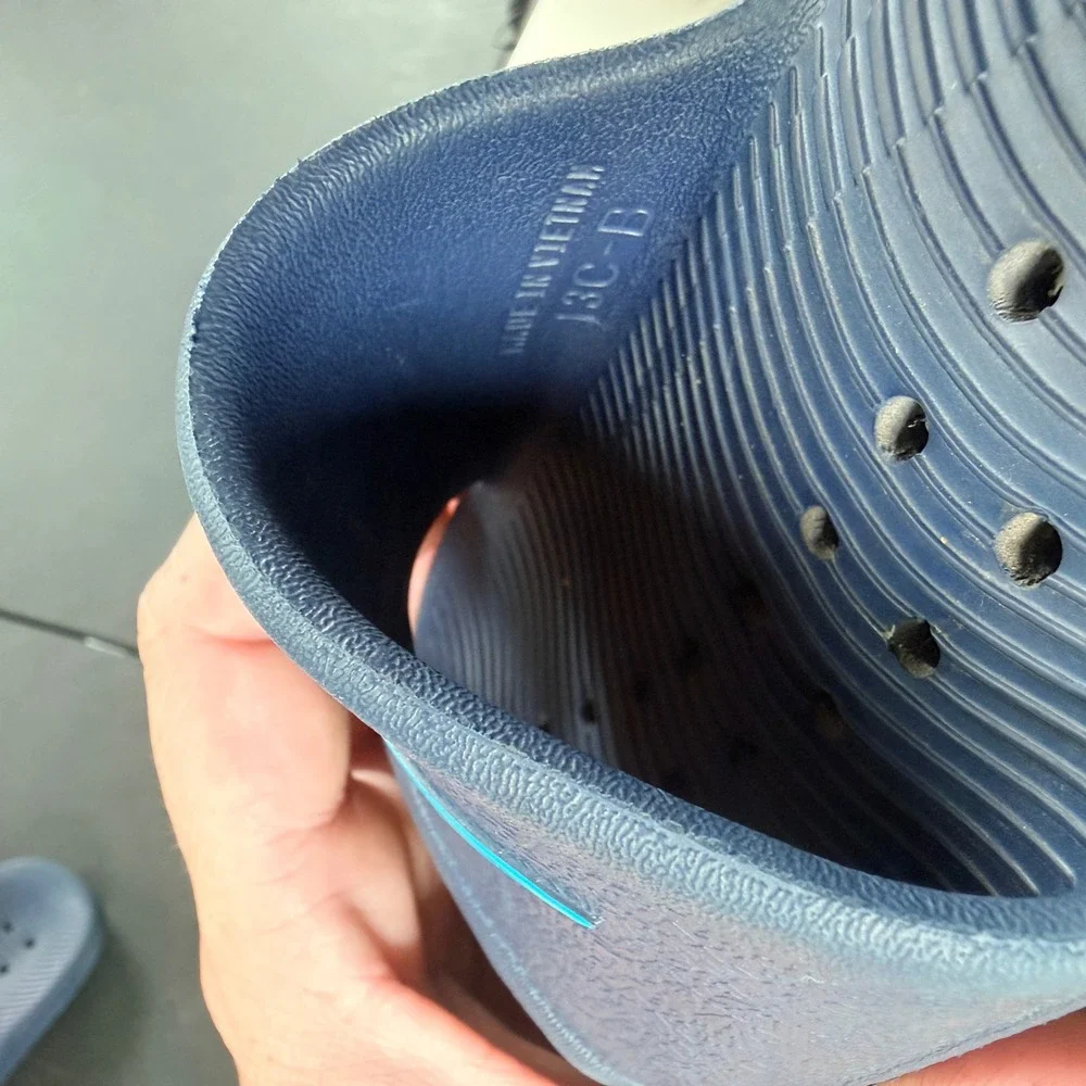 Nike Kawa Slides Kids Size 13C Navy Blue Sport Minimalist Pool Beach